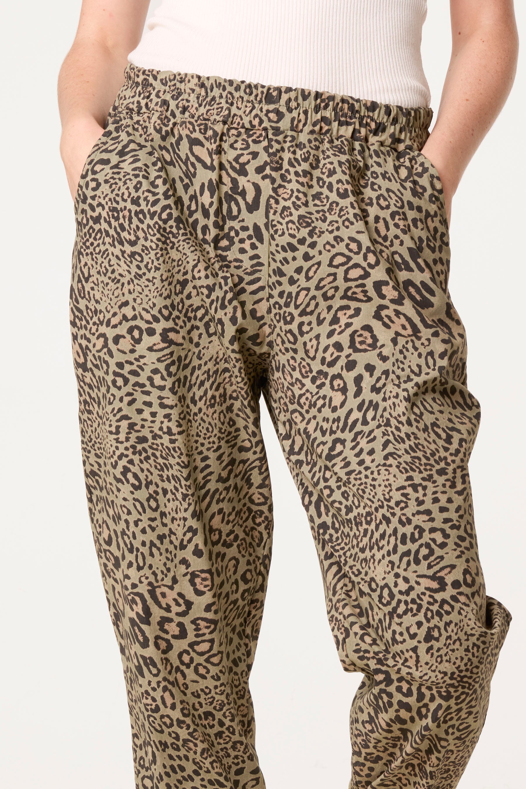 Leopard Straight Leg Trouser With Cuffs