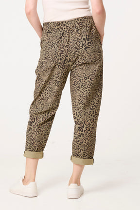 Leopard Straight Leg Trouser With Cuffs