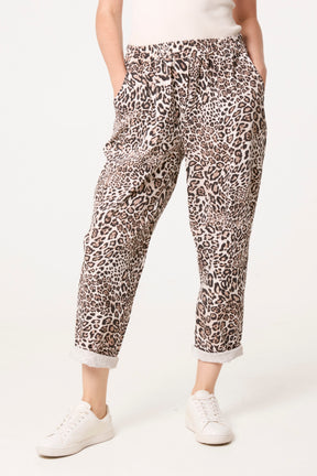 Leopard Straight Leg Trouser With Cuffs