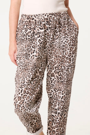 Leopard Straight Leg Trouser With Cuffs