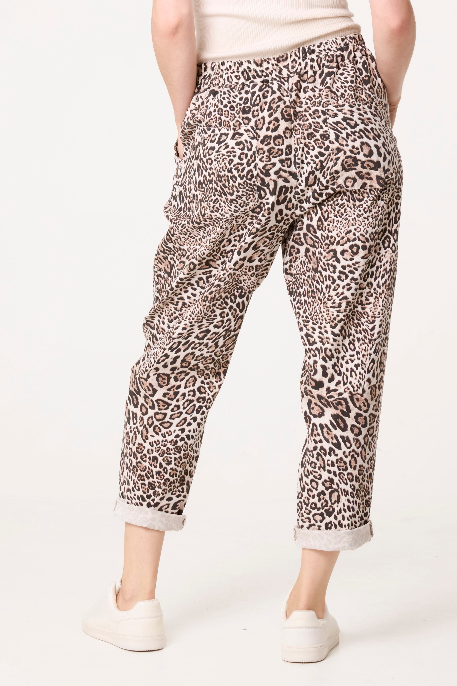 Leopard Straight Leg Trouser With Cuffs