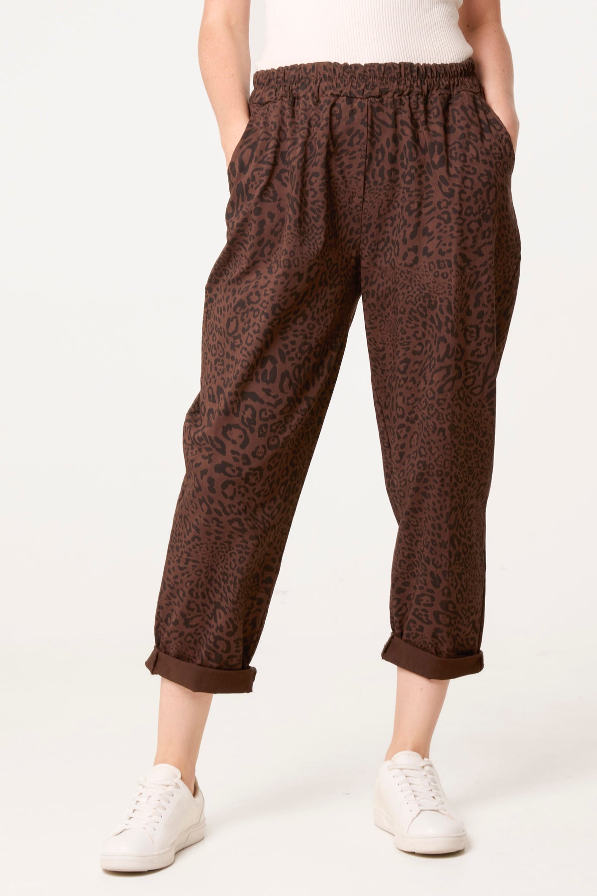Leopard Straight Leg Trouser With Cuffs