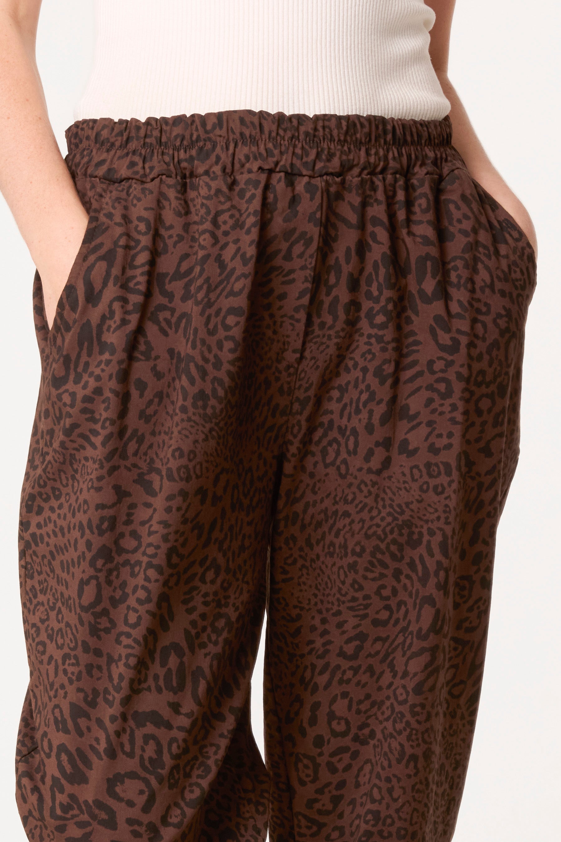 Leopard Straight Leg Trouser With Cuffs