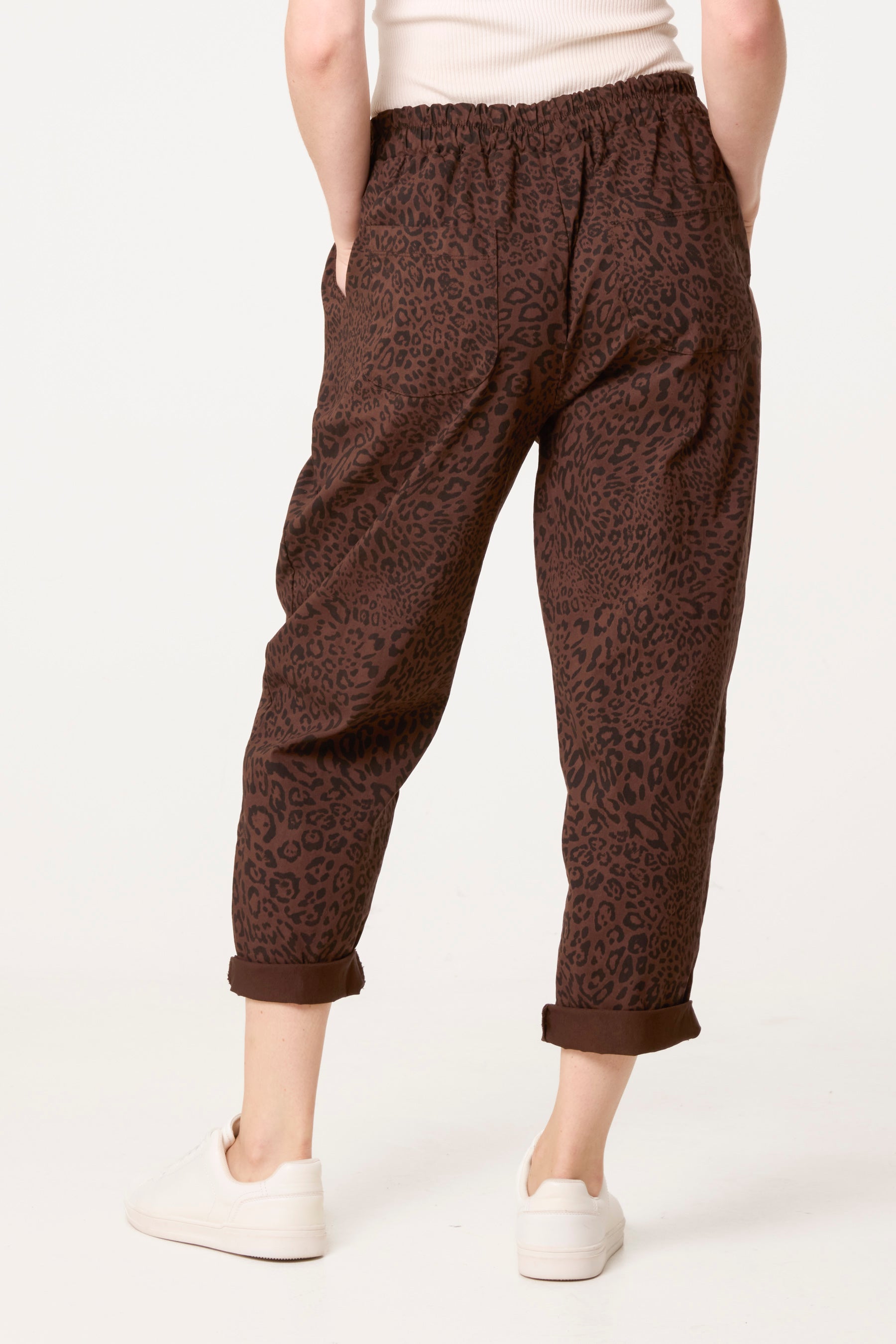 Leopard Straight Leg Trouser With Cuffs
