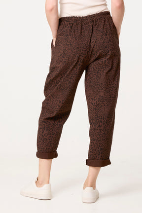 Leopard Straight Leg Trouser With Cuffs