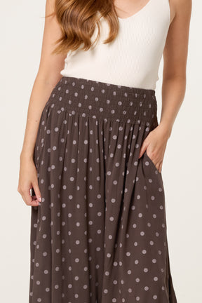 Polka Dot Wide Leg Shaped Trouser