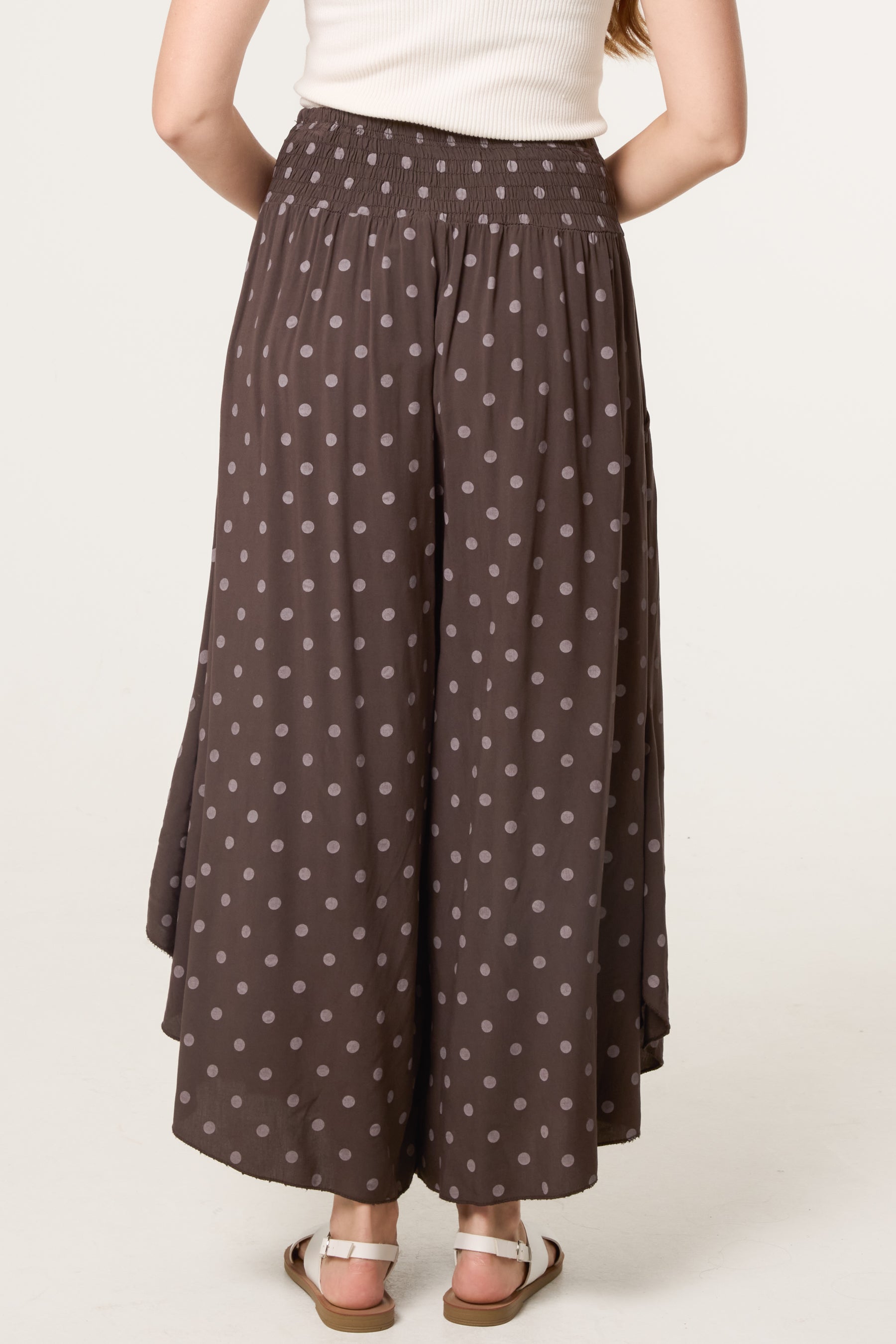 Polka Dot Wide Leg Shaped Trouser