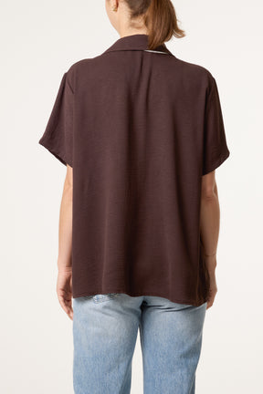 Scarf Tie Collar Shirt