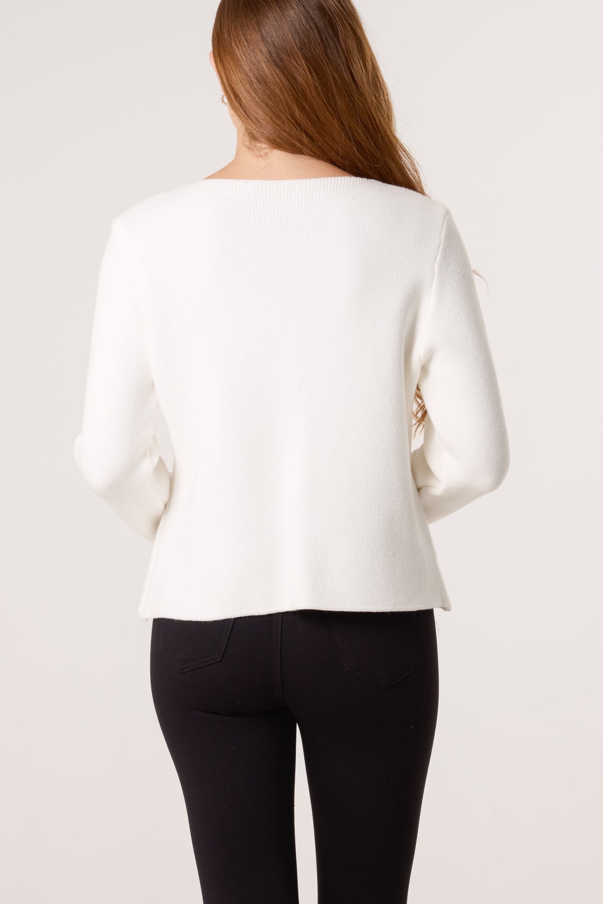 Gold Button V-Neck Cardigan