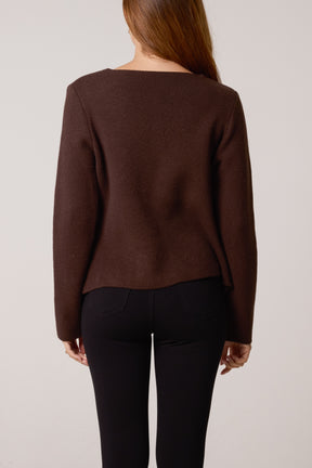 Gold Button V-Neck Cardigan
