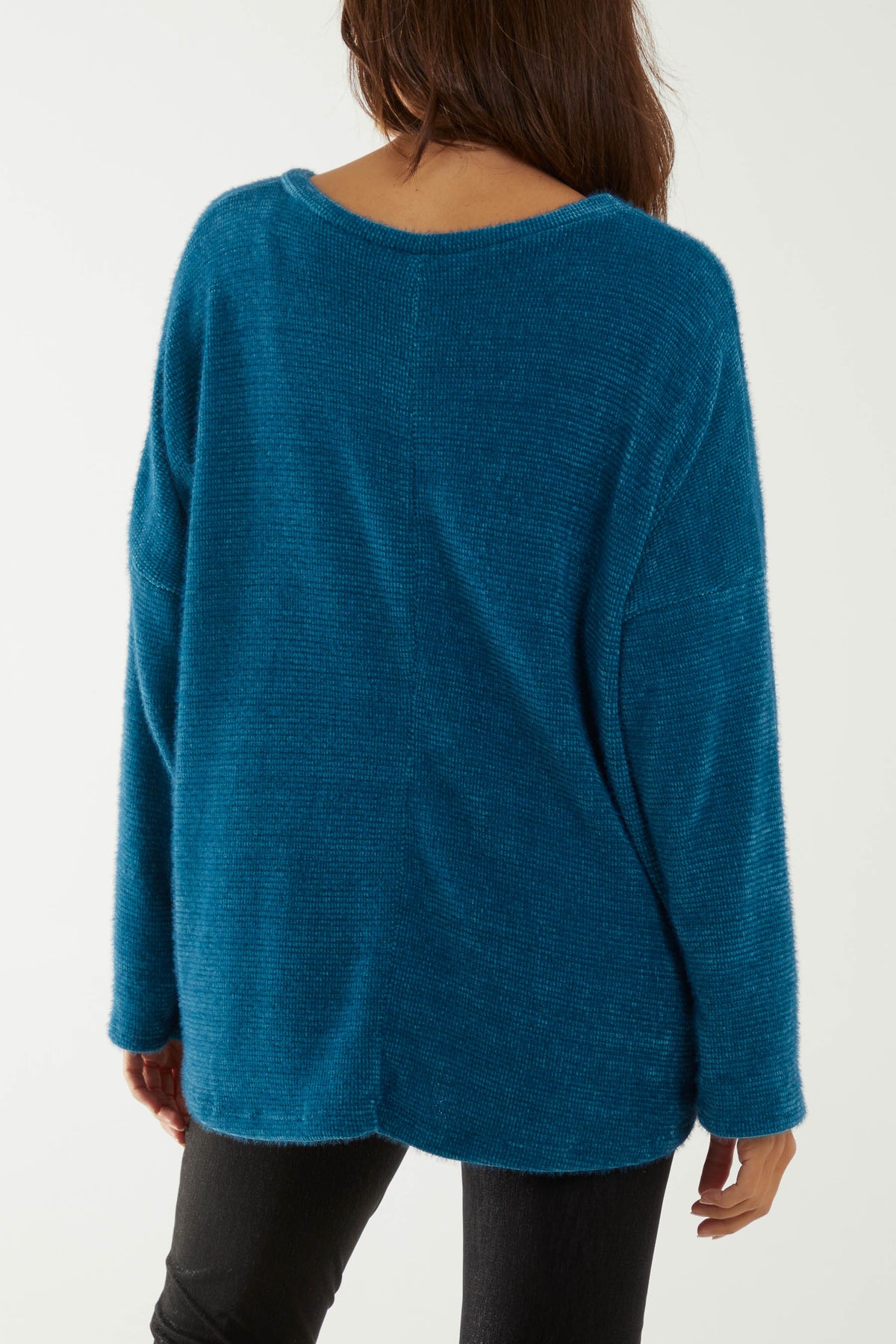 Round Neck Chenille Wide Sleeve Jumper