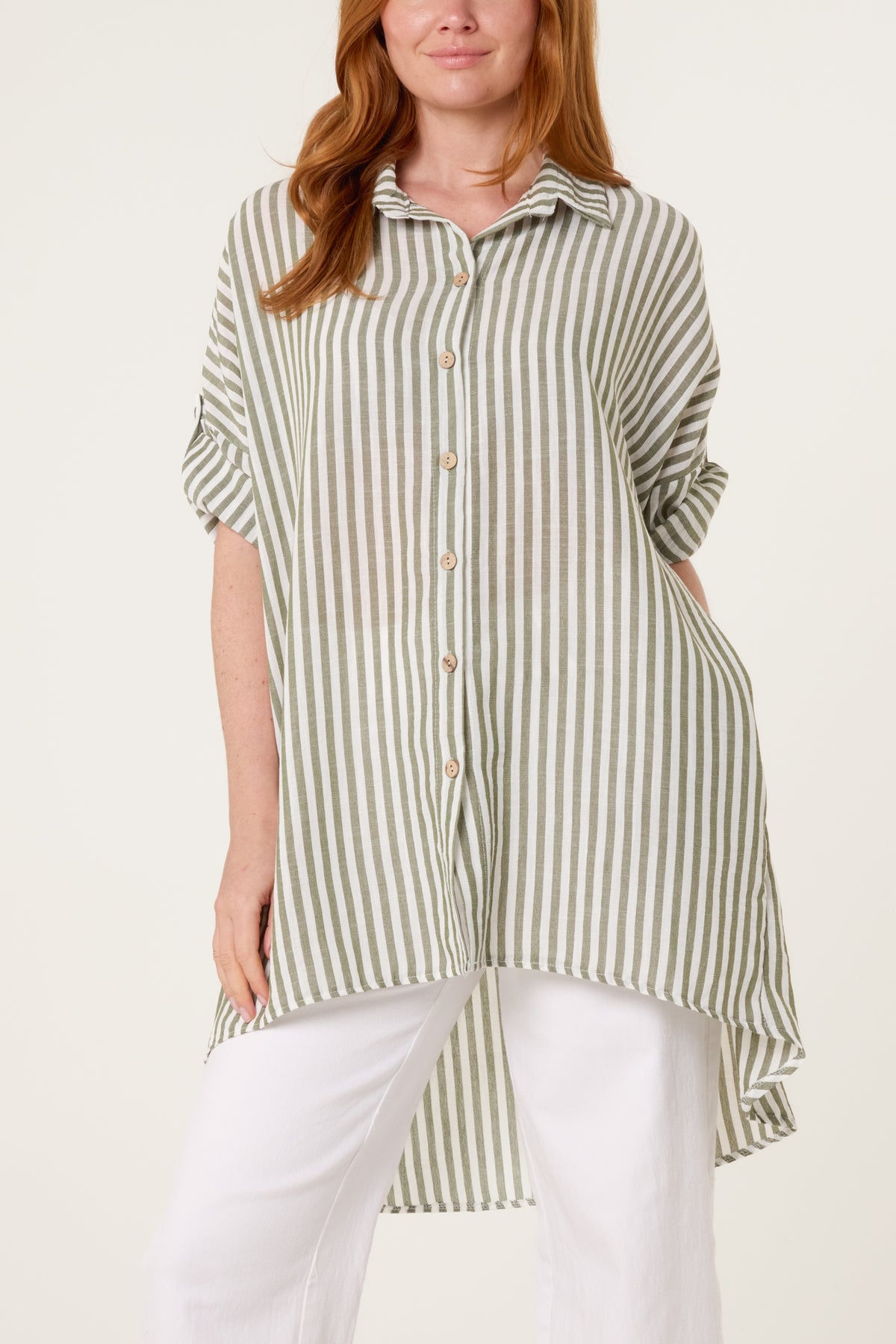 Longline Pinstripe Shirt