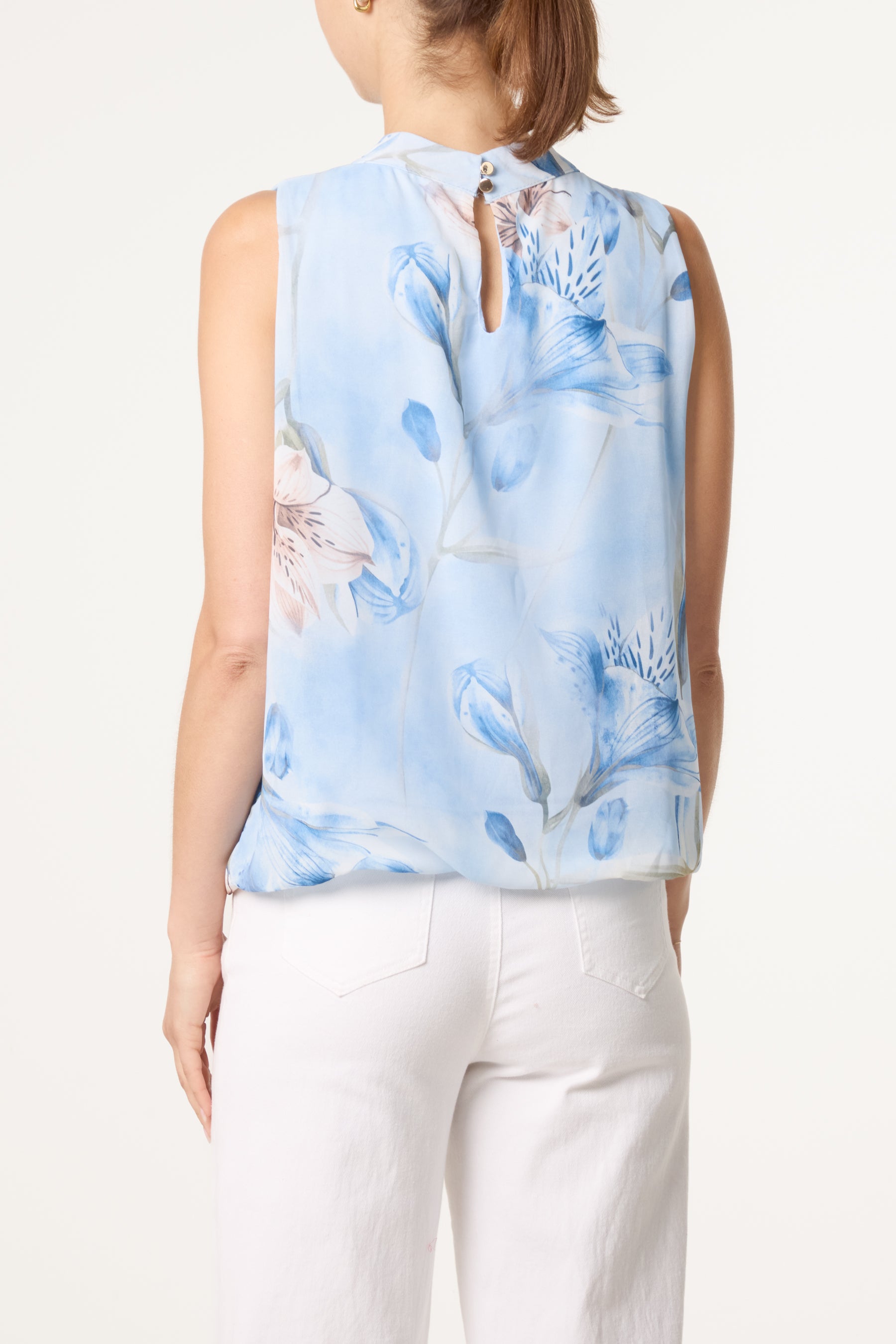 Halterneck Chiffon Floral Blouse