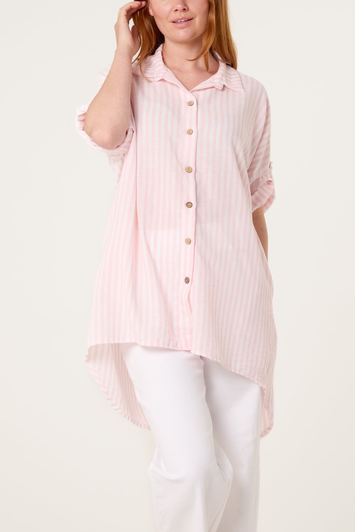 Longline Pinstripe Shirt