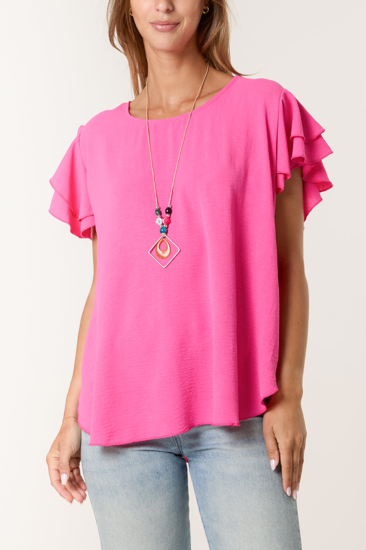 Flutter Sleeve Necklace Top