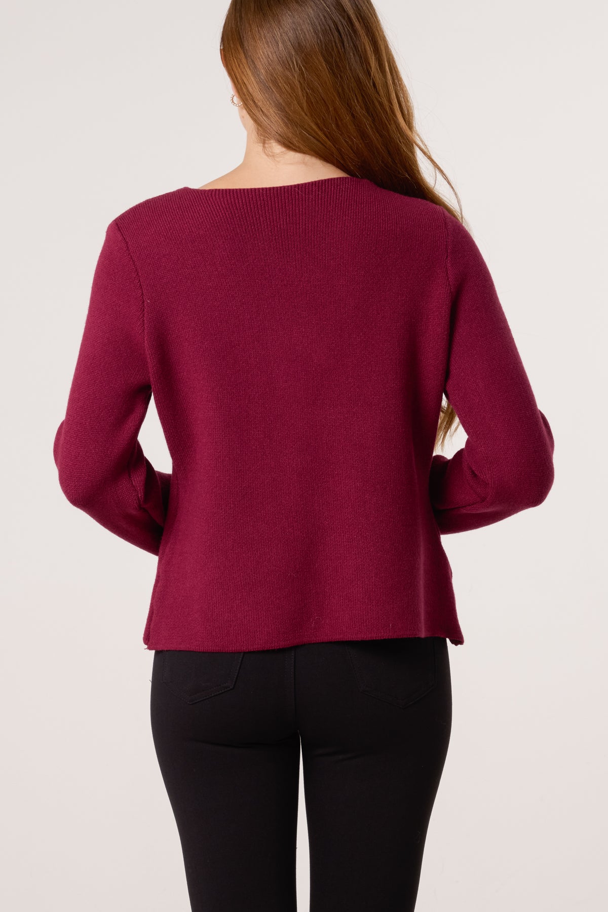 Gold Button V-Neck Cardigan