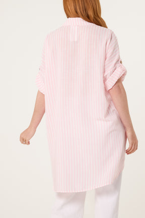 Longline Pinstripe Shirt