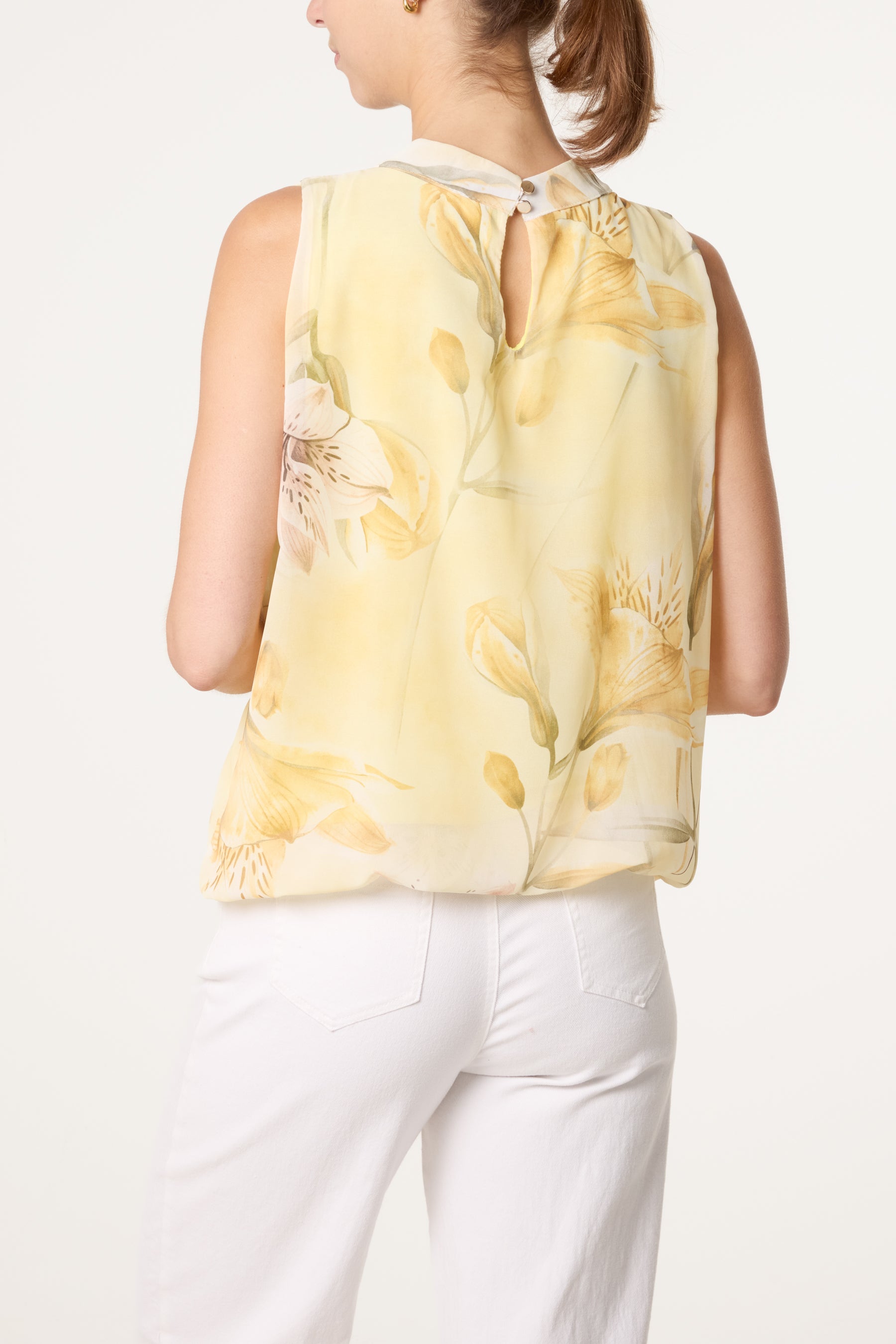 Halterneck Chiffon Floral Blouse