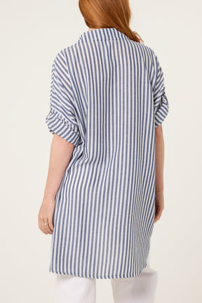 Longline Pinstripe Shirt