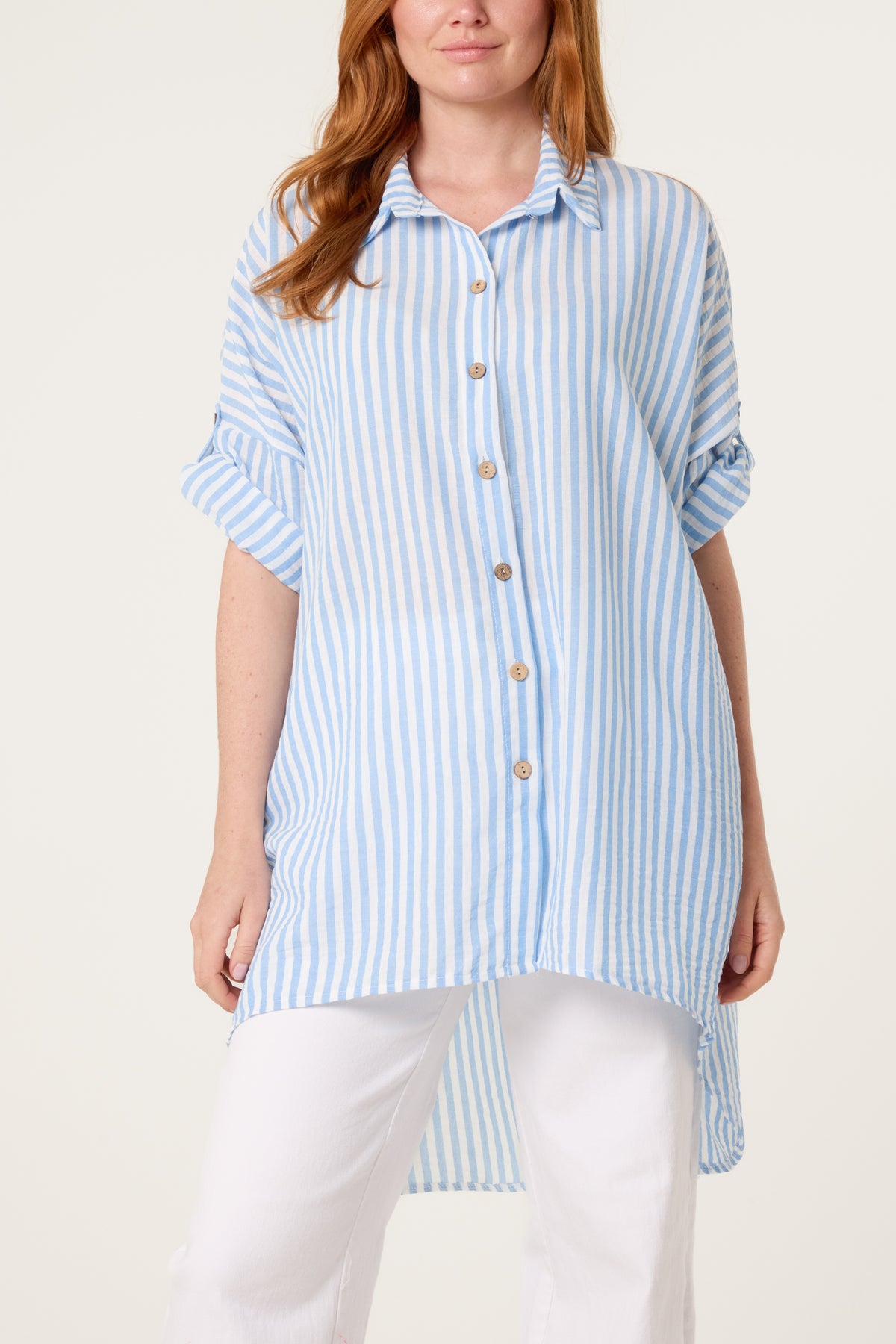 Longline Pinstripe Shirt