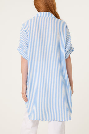 Longline Pinstripe Shirt