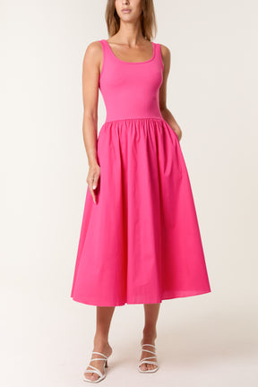 Square Neck Sleeveless Pocket Dress
