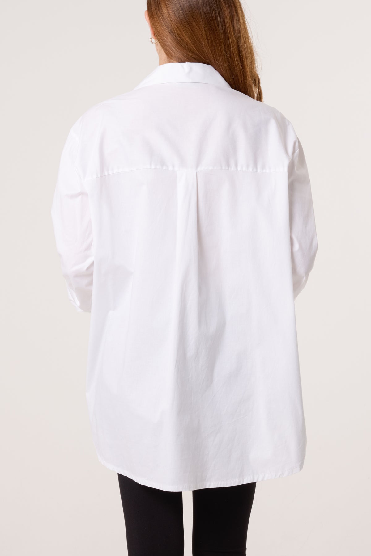 Collar High Low Poplin Shirt