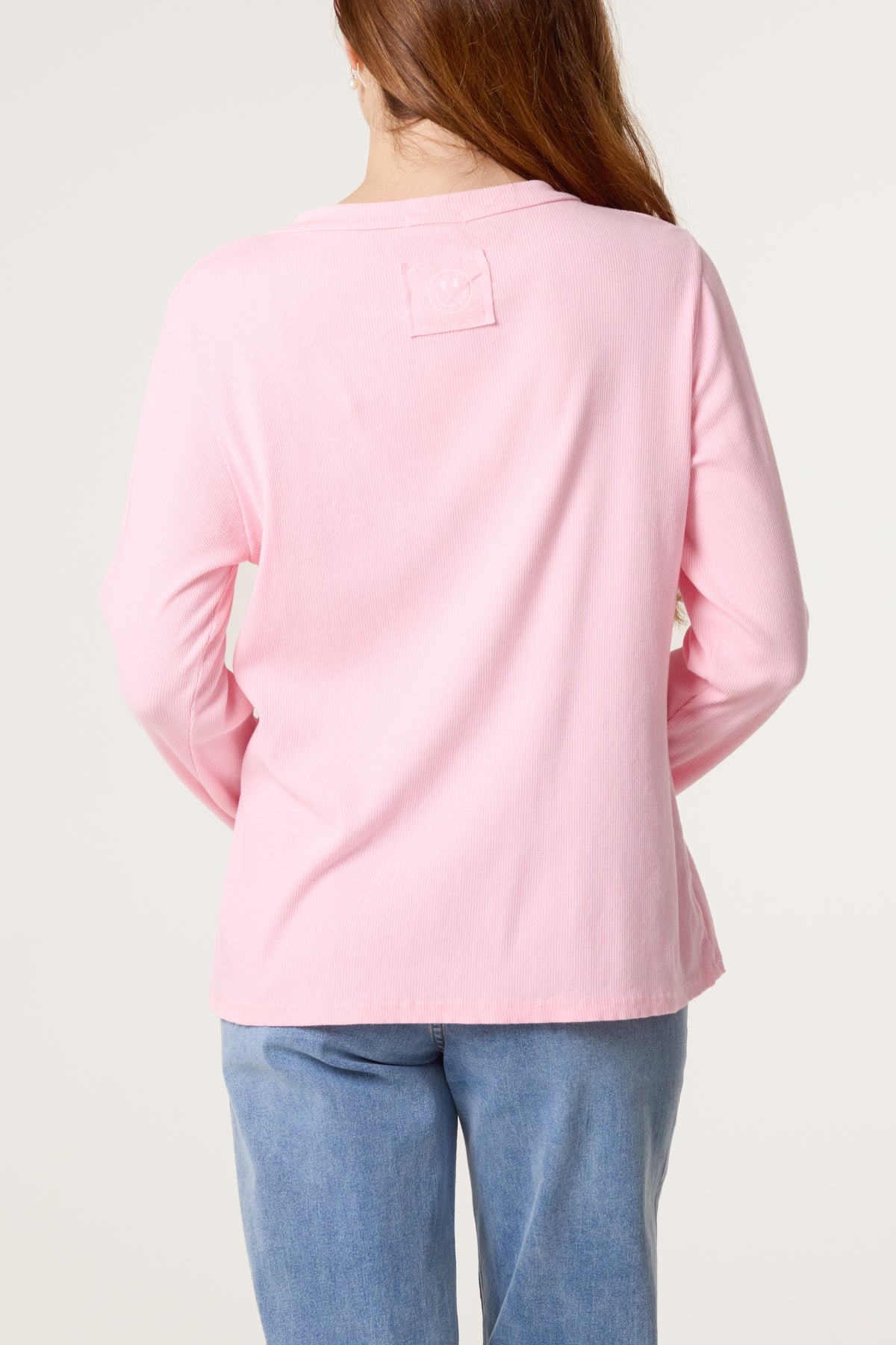 Smiley Face Back Long Sleeve Top