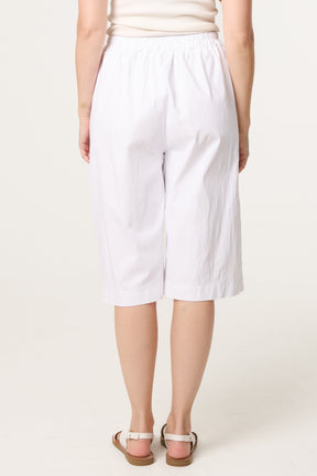 Wide Leg Culottes Shorts With Pockets