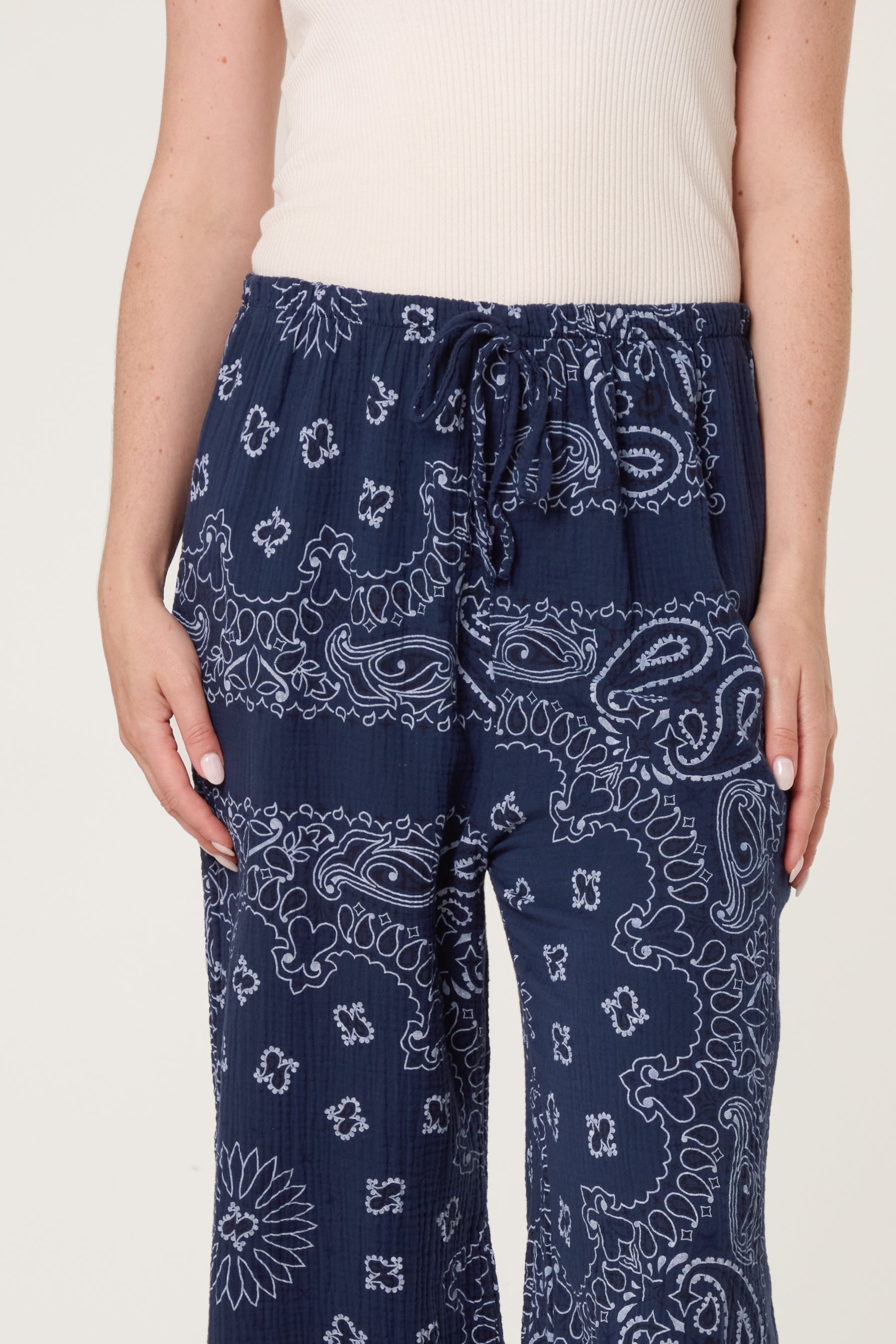 Bandana Trouser With Tie Front & Pockets