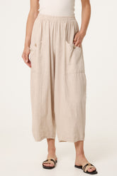 Wide Pocket Front Button Cotton  Trouser