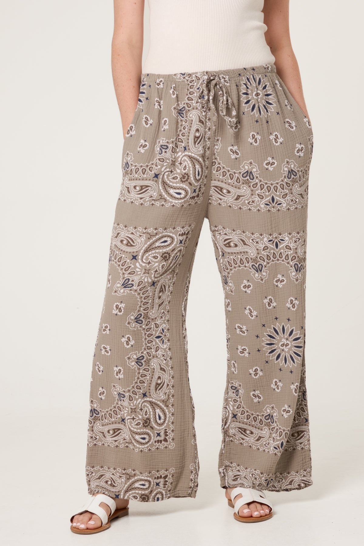 Bandana Trouser With Tie Front & Pockets