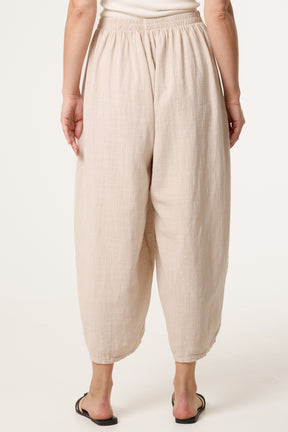 Wide Pocket Front Button Cotton  Trouser