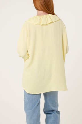 Ruffle Collar & Bell Sleeve Blouse