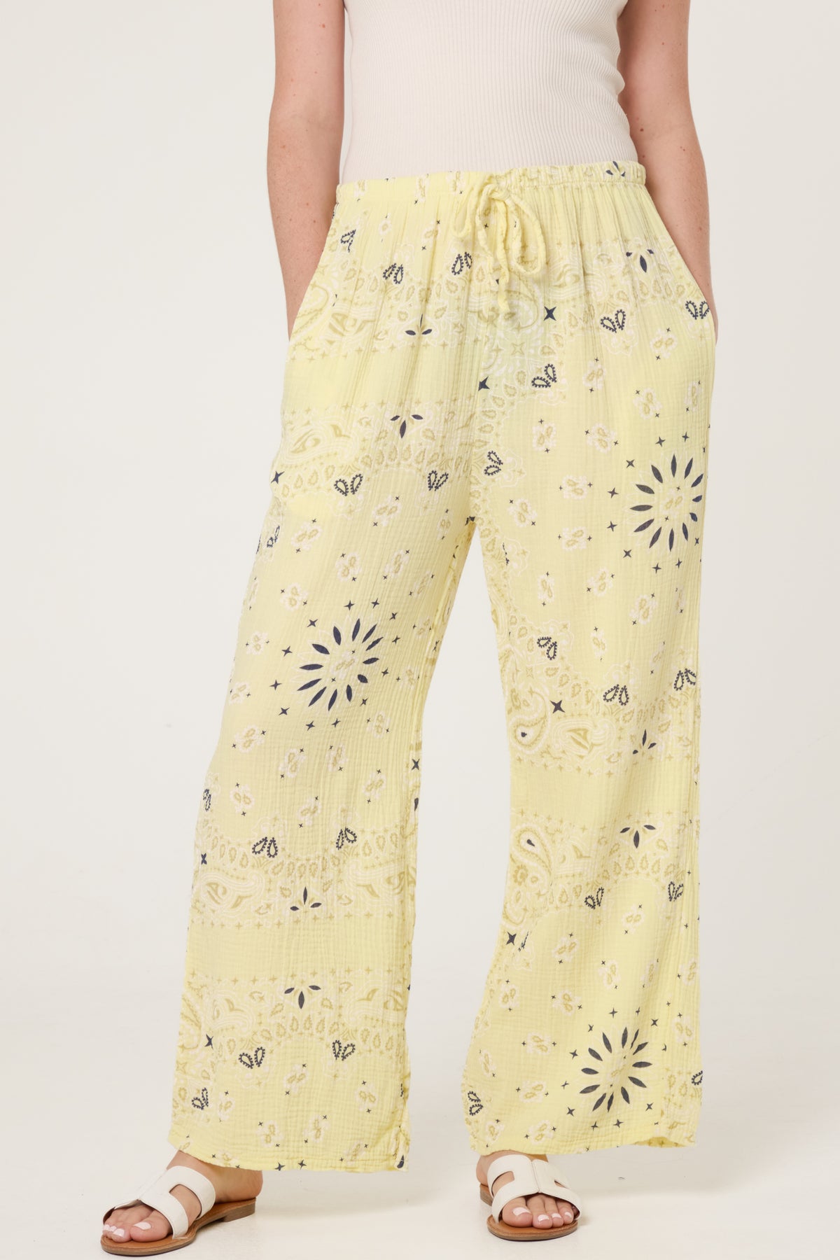 Bandana Trouser With Tie Front & Pockets