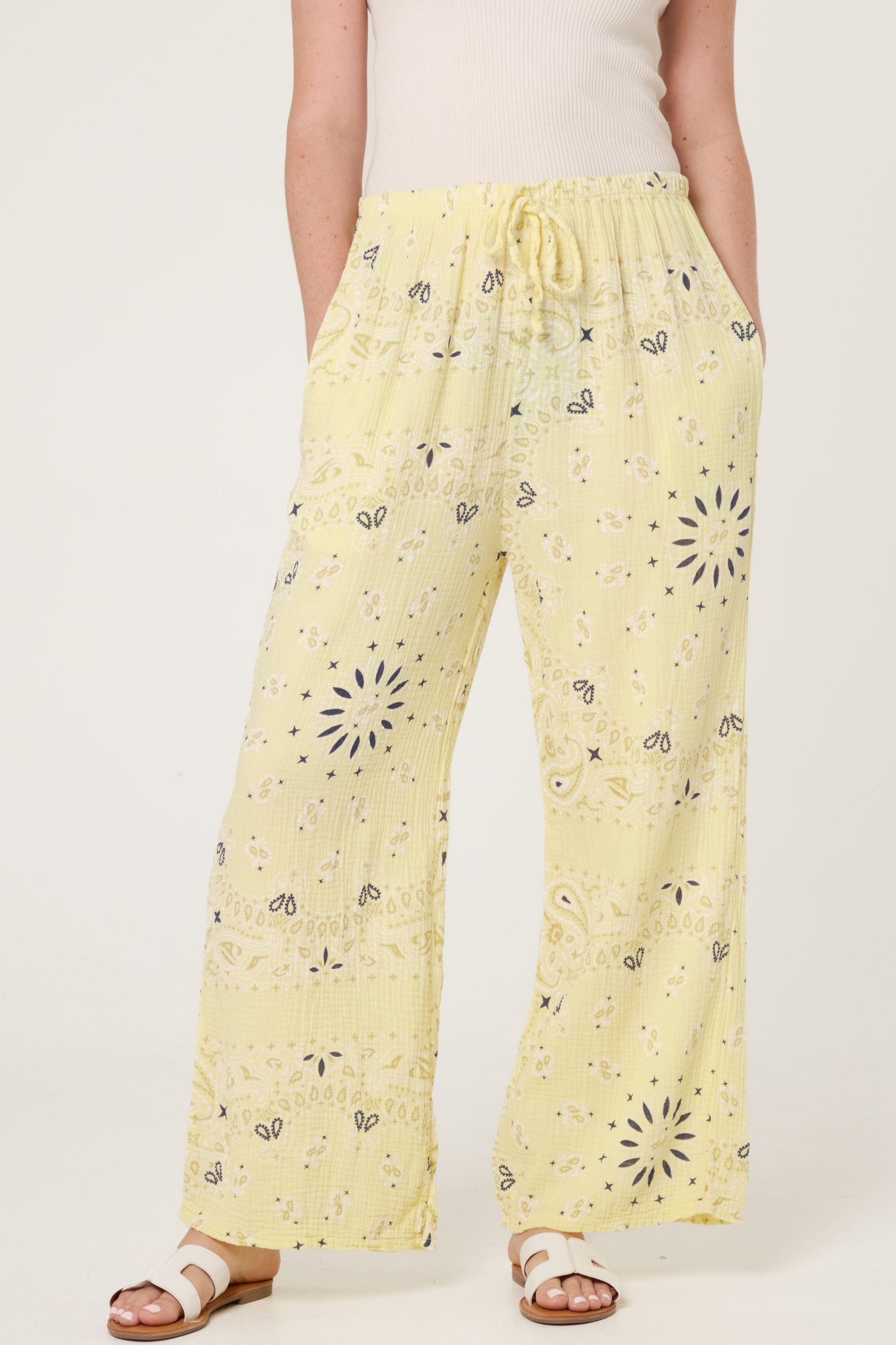 Bandana Trouser With Tie Front & Pockets