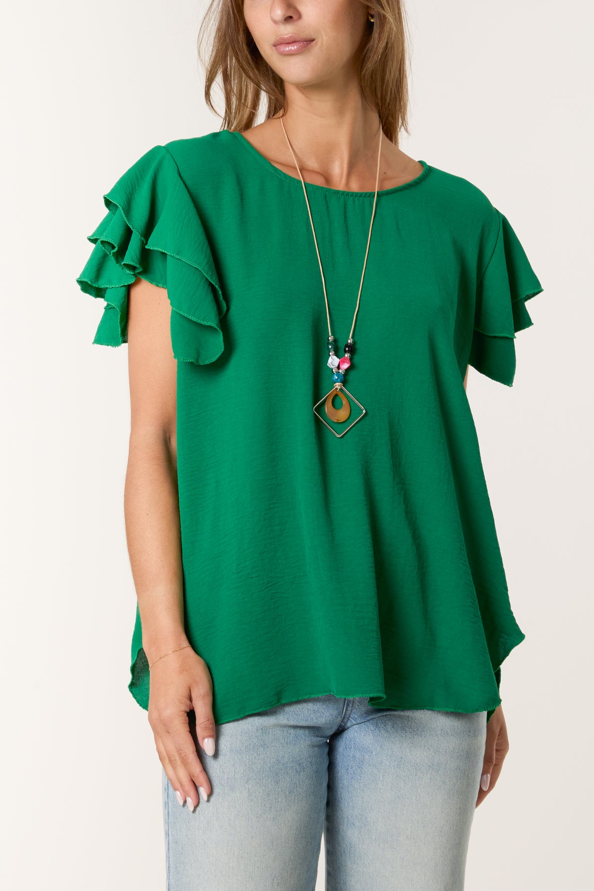 Flutter Sleeve Necklace Top