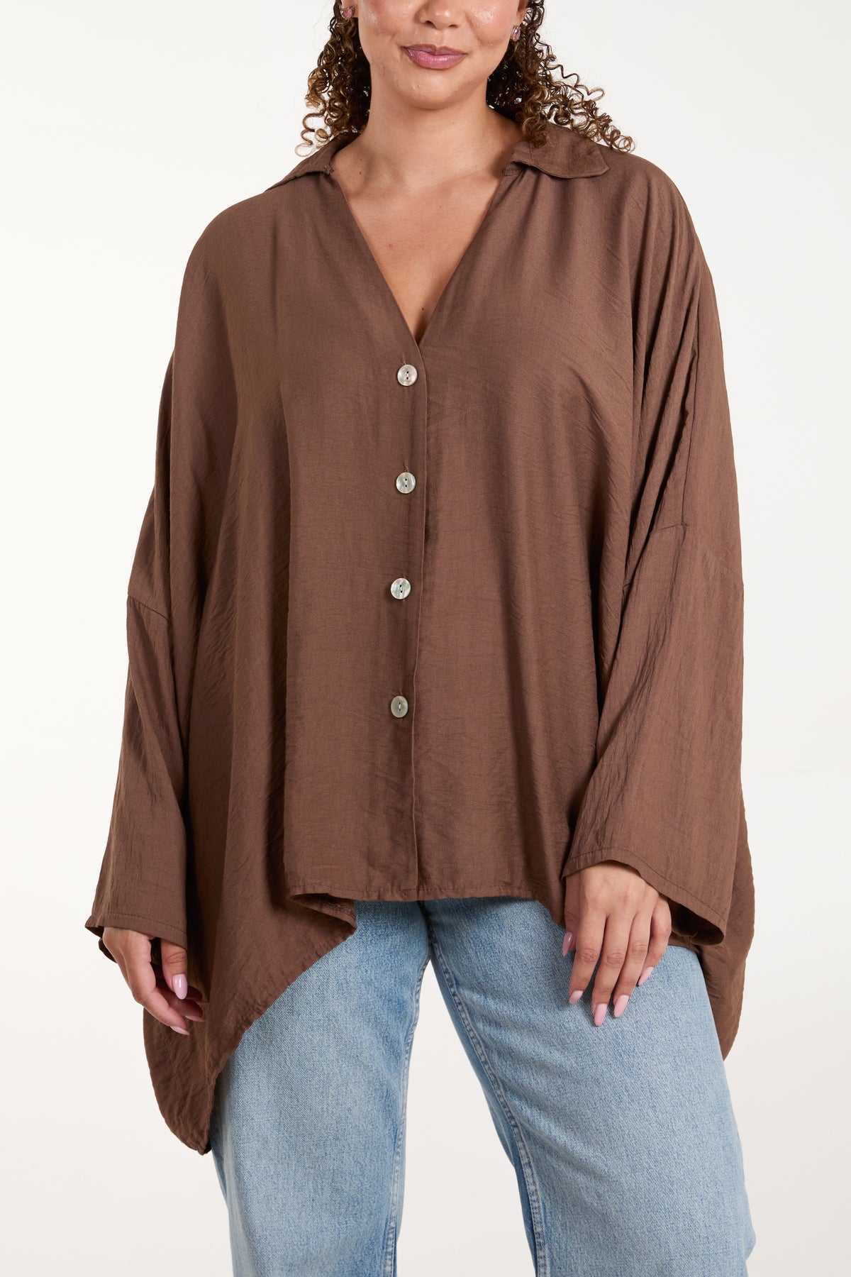 Asymmetric Hem Floaty Blouse