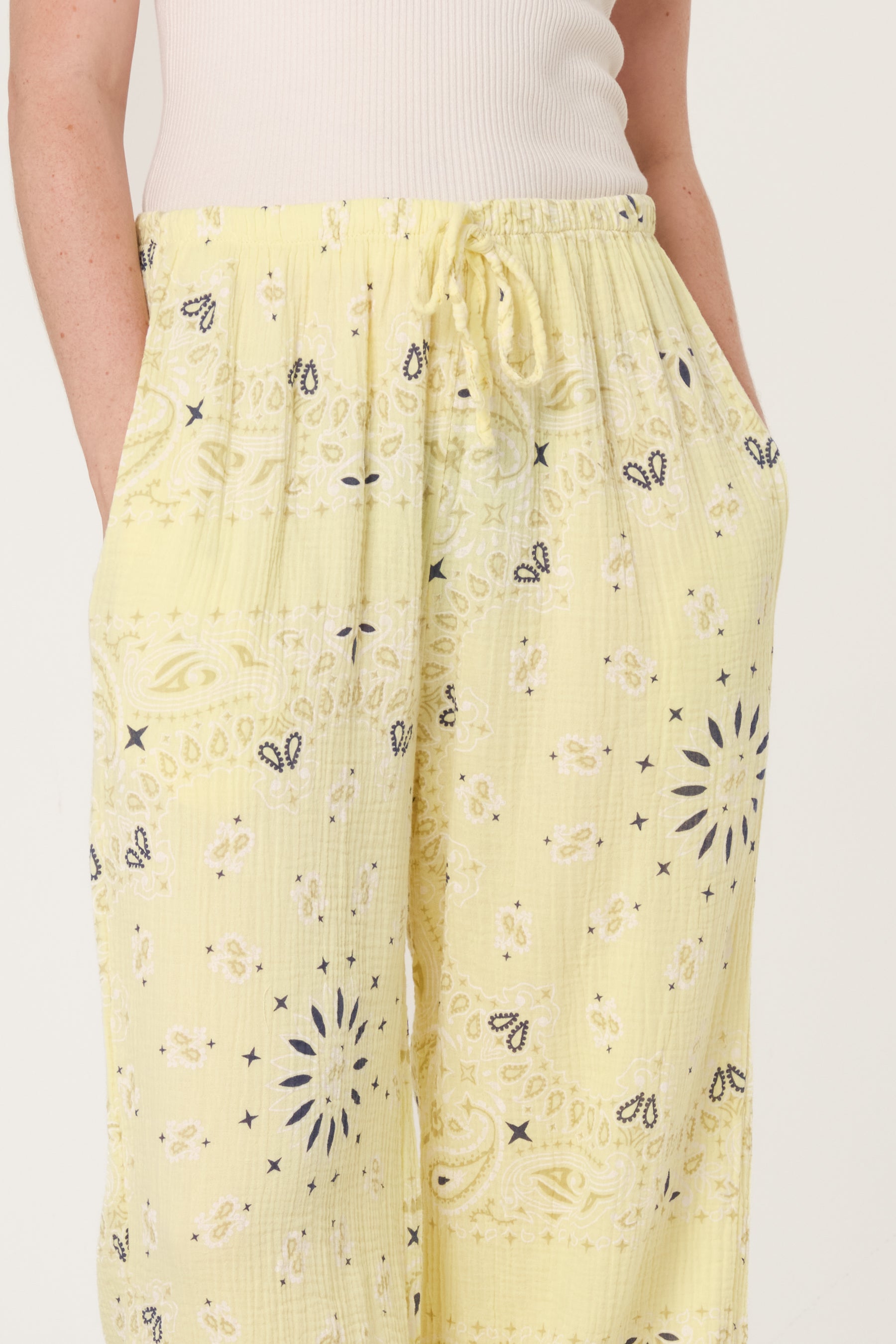 Bandana Trouser With Tie Front & Pockets