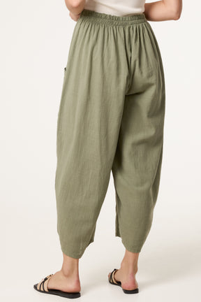 Wide Pocket Front Button Cotton  Trouser
