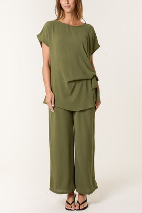 Tie Front Top & Wide Leg Trouser Co-ord