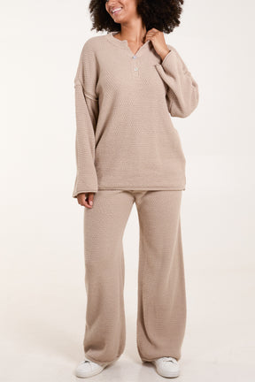 Knit Button Top & Trouser Set