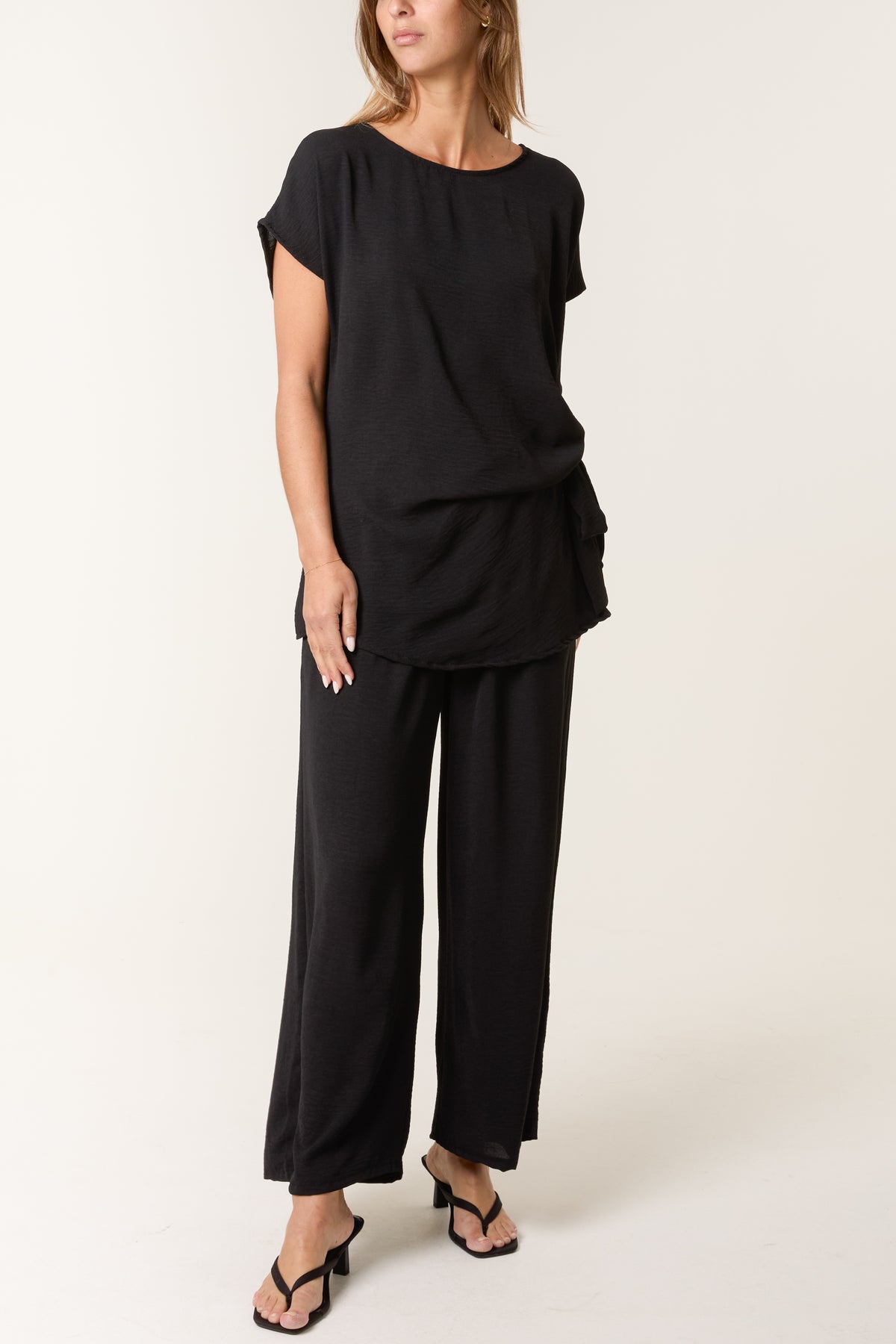 Tie Front Top & Wide Leg Trouser Co-ord