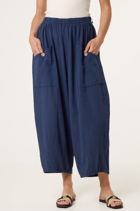 Wide Pocket Front Button Cotton  Trouser