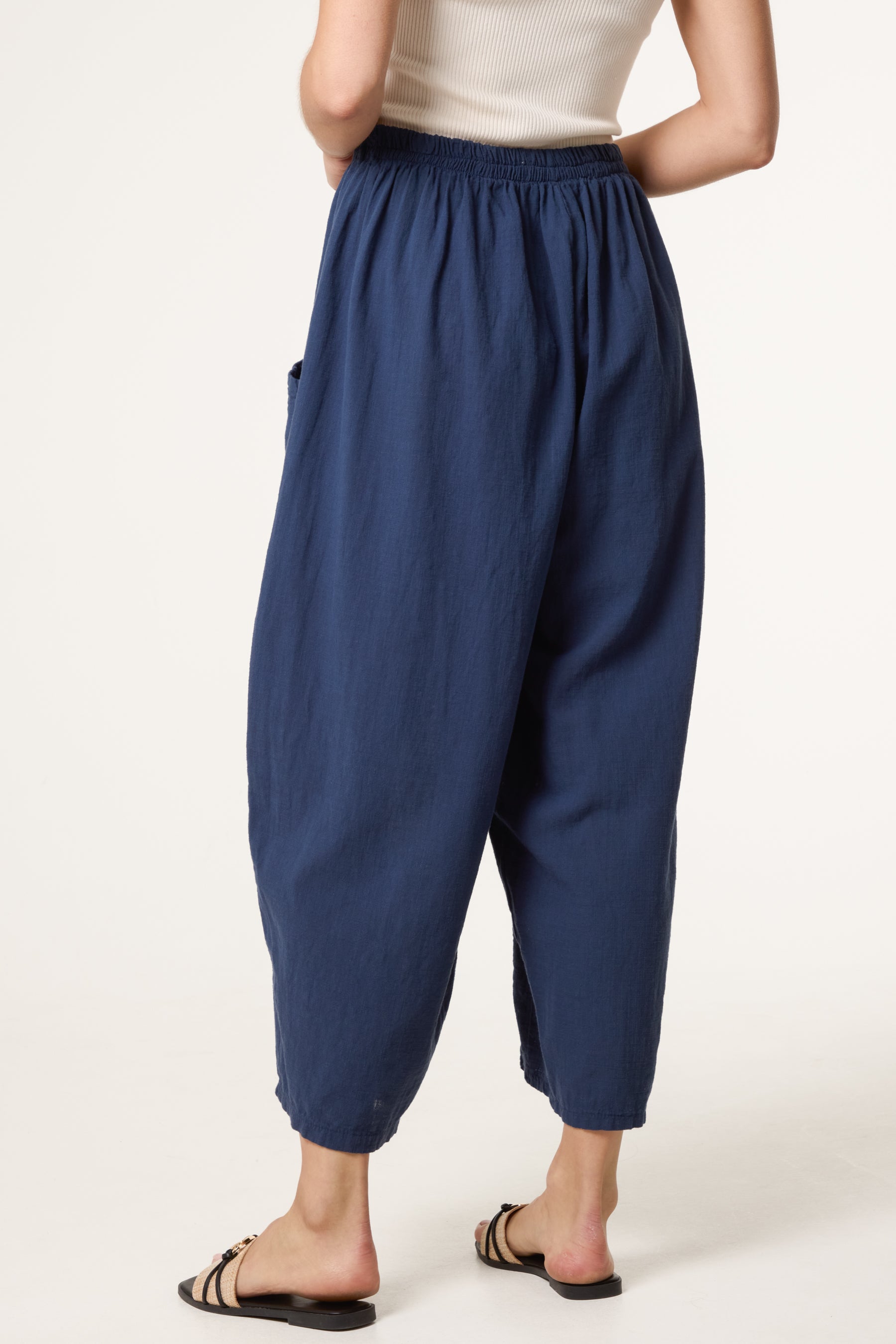 Wide Pocket Front Button Cotton  Trouser