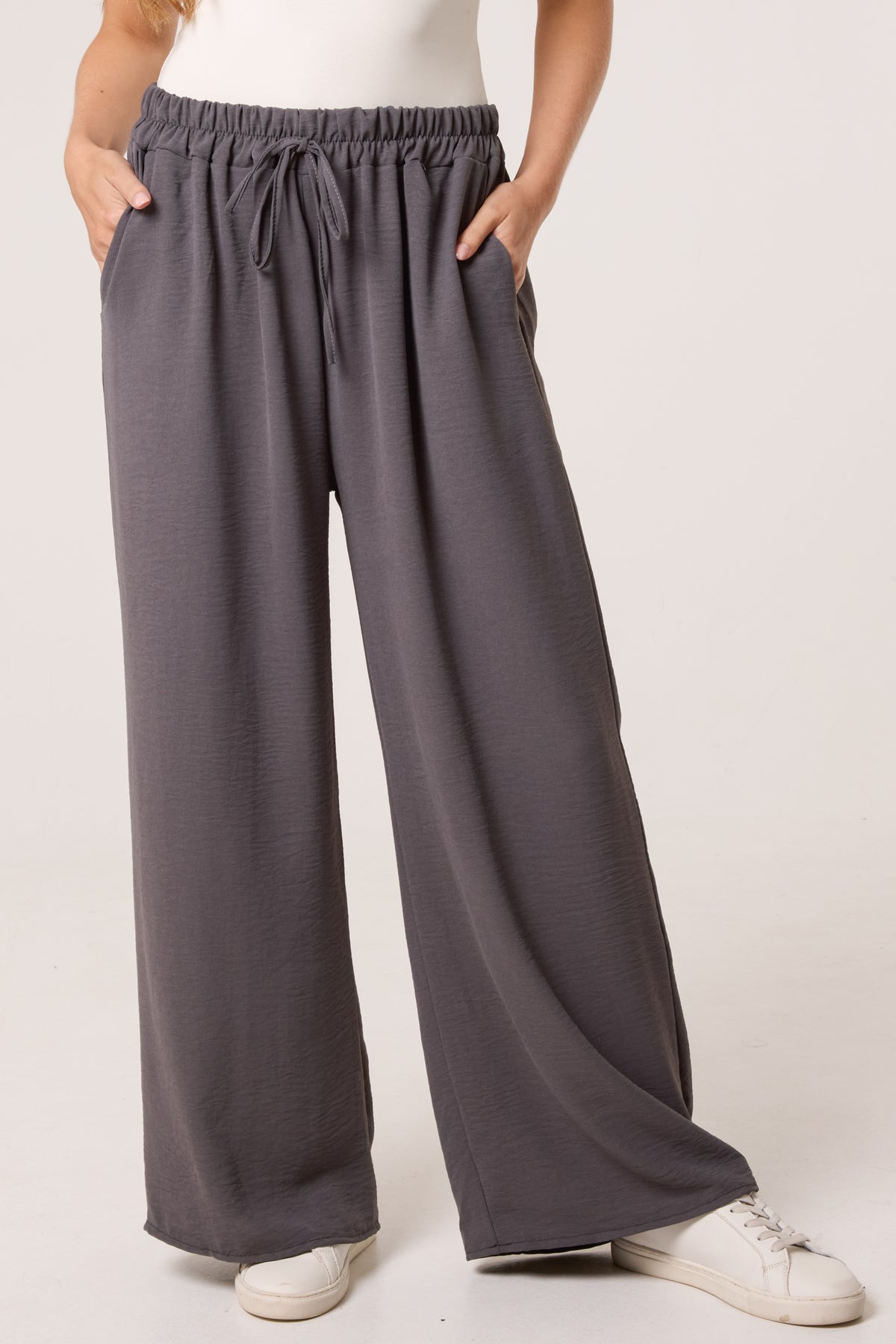 Drawstring Viscose Crepe Trouser