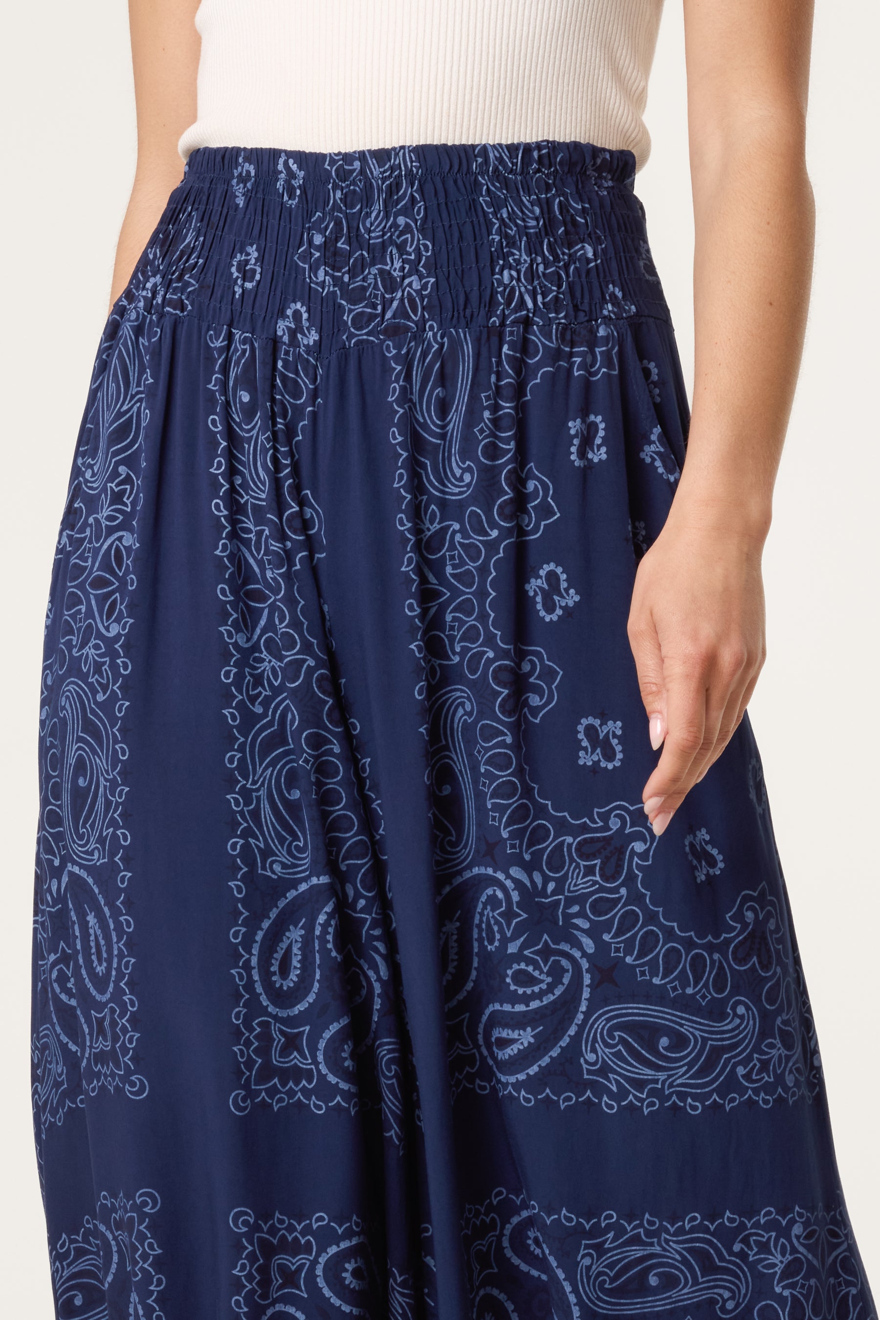 Bandana Wide Leg Pocket Trousers