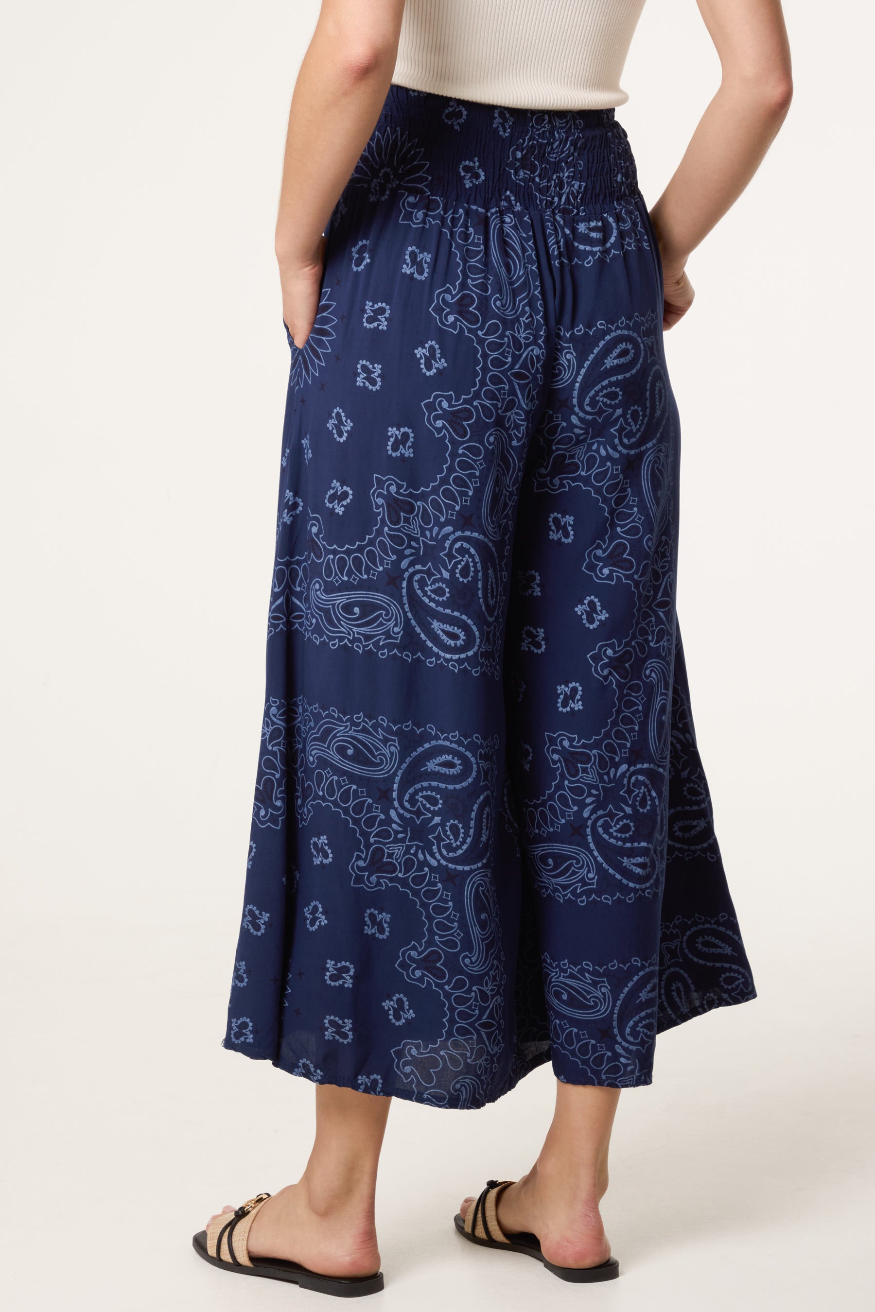 Bandana Wide Leg Pocket Trousers