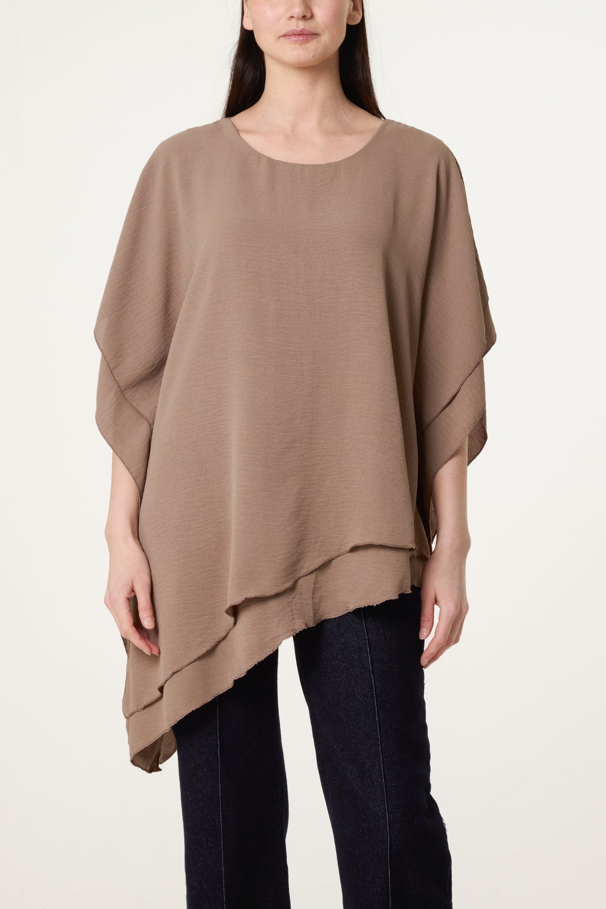 Asymmetric Double Frill Blouse