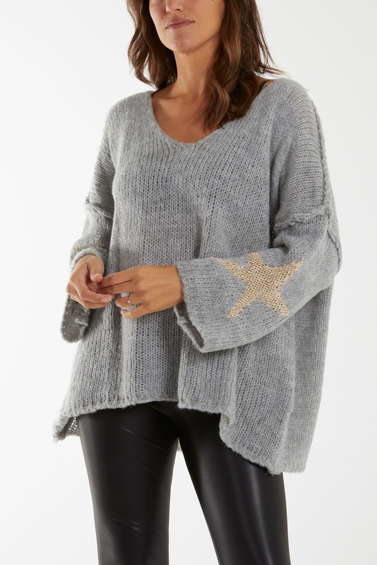 Bell Sleeve Star Print Jumper